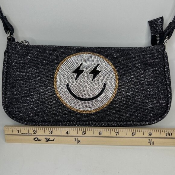 NWT SKINNY DIP LONDON Amber SMILE Emoji Rhinestone-Embellished Shoulder Bag - Picture 9 of 16